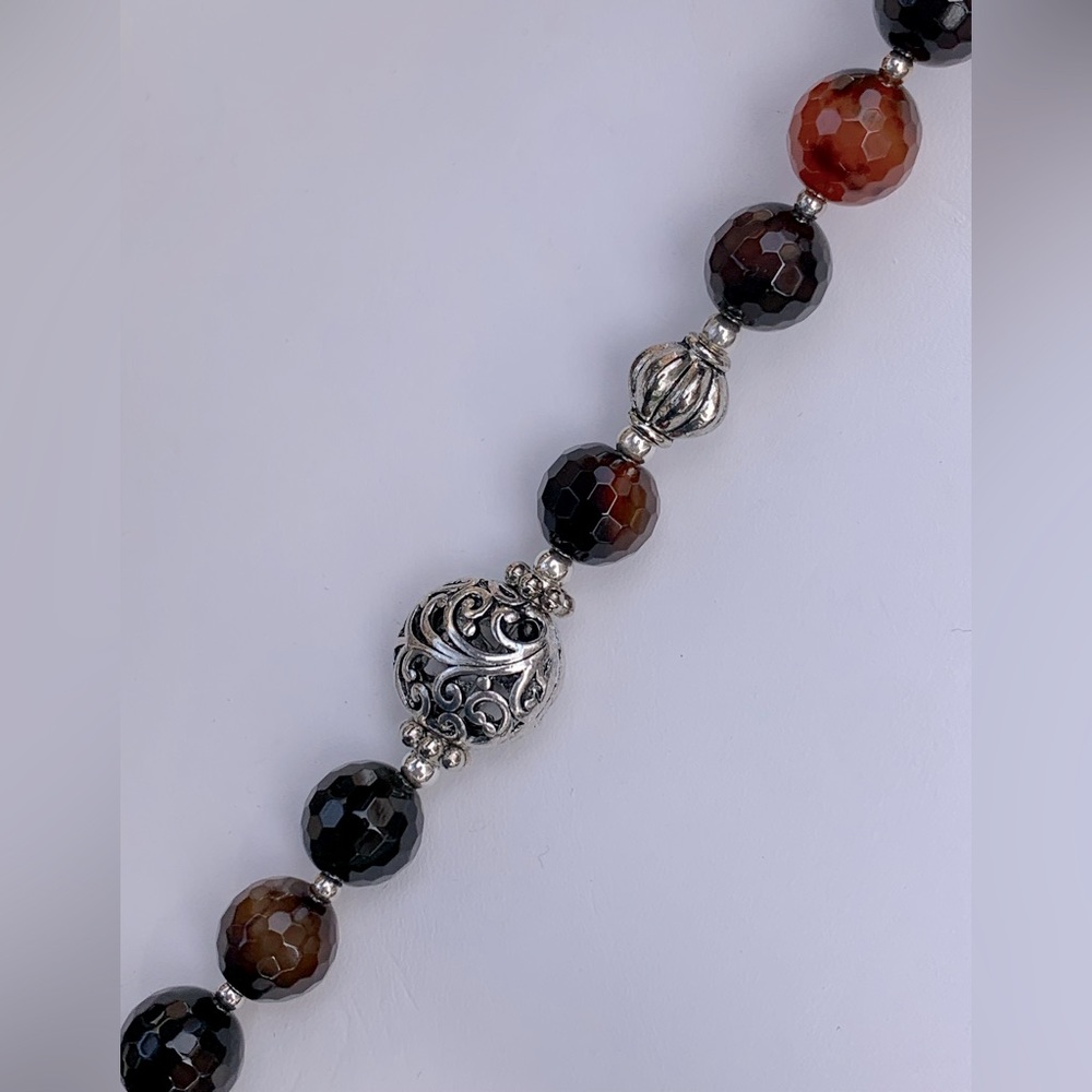 Silver and Agate Stone Bracelet